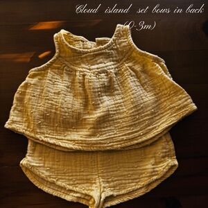 cloud island Ivory Baby Tank & Shorts Set